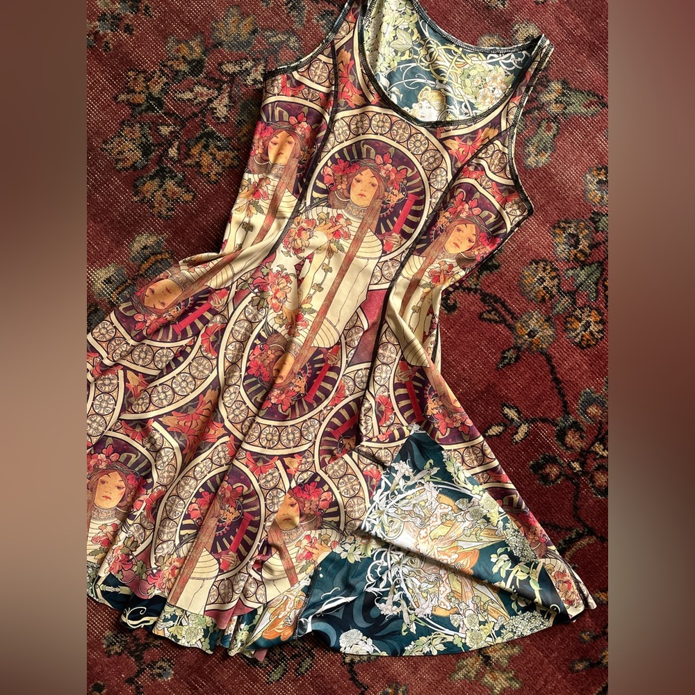 Blackmilk IOD Inside Out Dress Mucha Black Vs Trappistine REVERSIBLE Medium